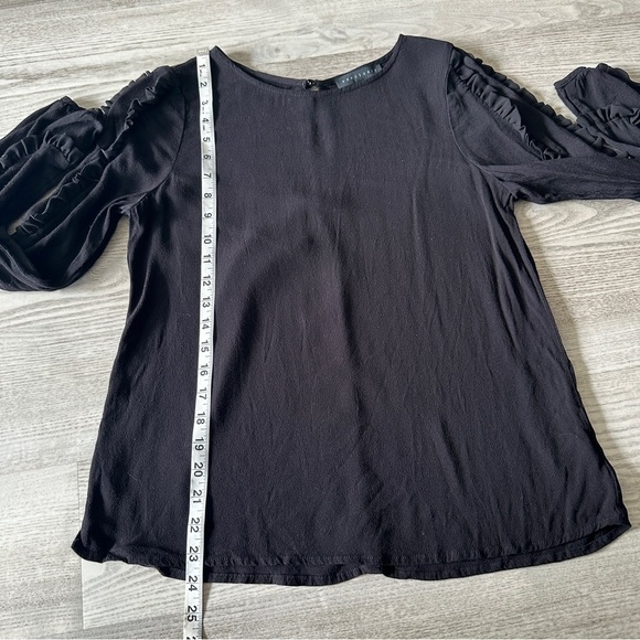 Sanctuary Black Ruffle Long Sleeve Top Small - Picture 9 of 10